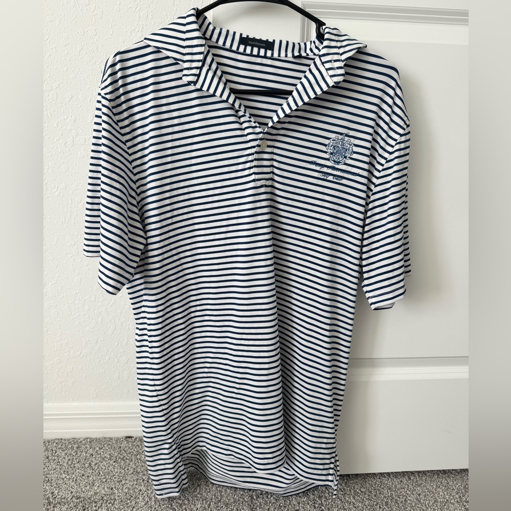 Navy Striped Polo Shirt